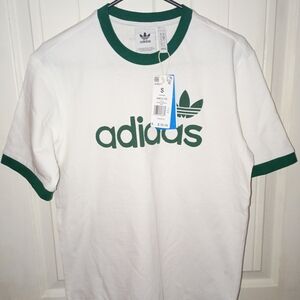 Adidas Originals White Tee with Green Logo